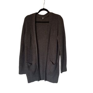 Unrated Women's XL Dark Gray Knit Cardigan with Pockets